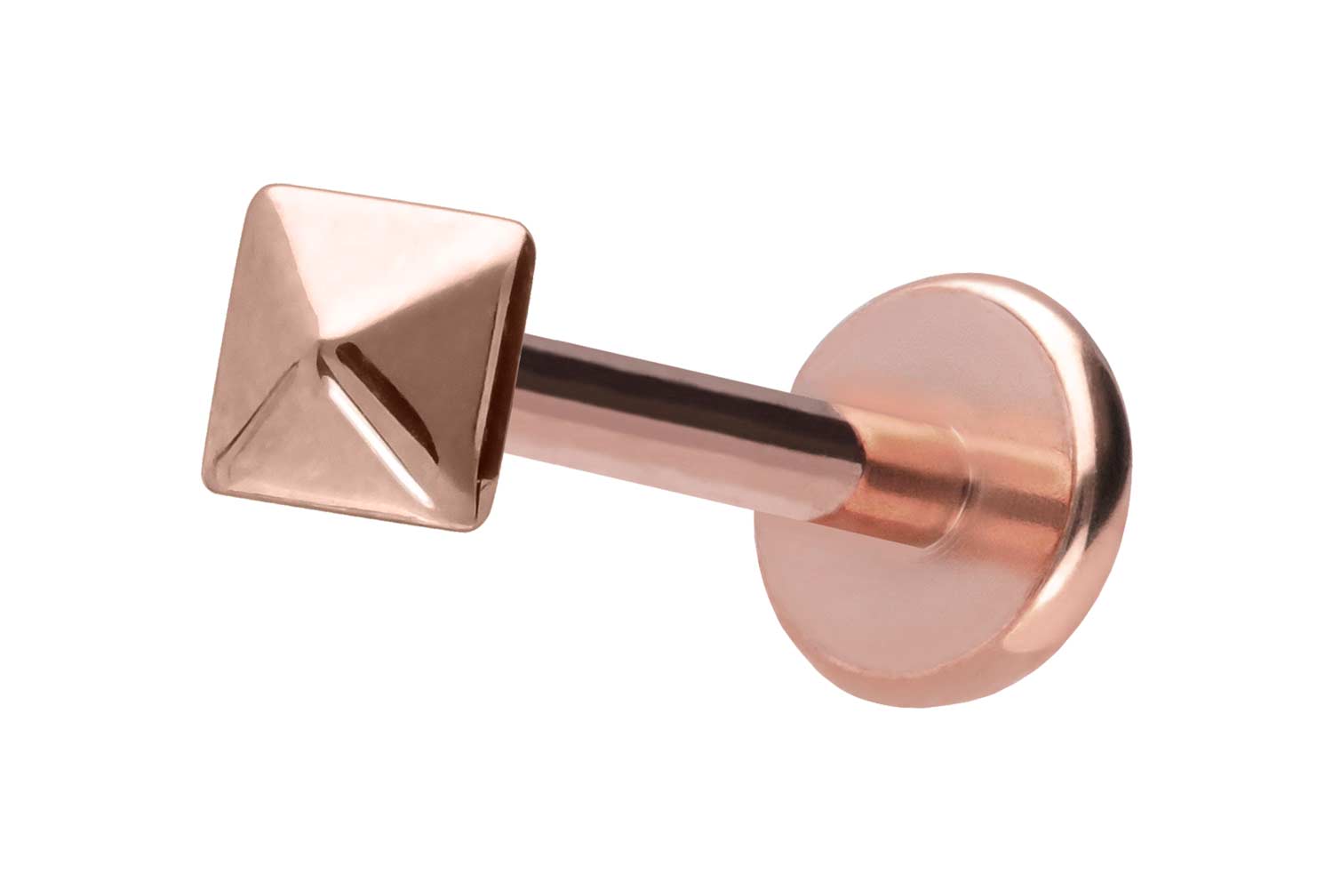 Titan Labret Piercing mit Push Fit PYRAMIDE